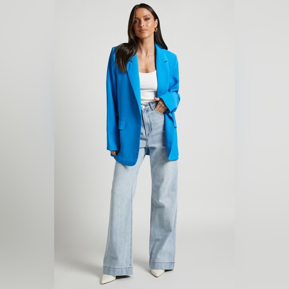 🆑 ANDREA VICCARO Vintage Cerulean Blue Women’s Blazer - Picture 1 of 15